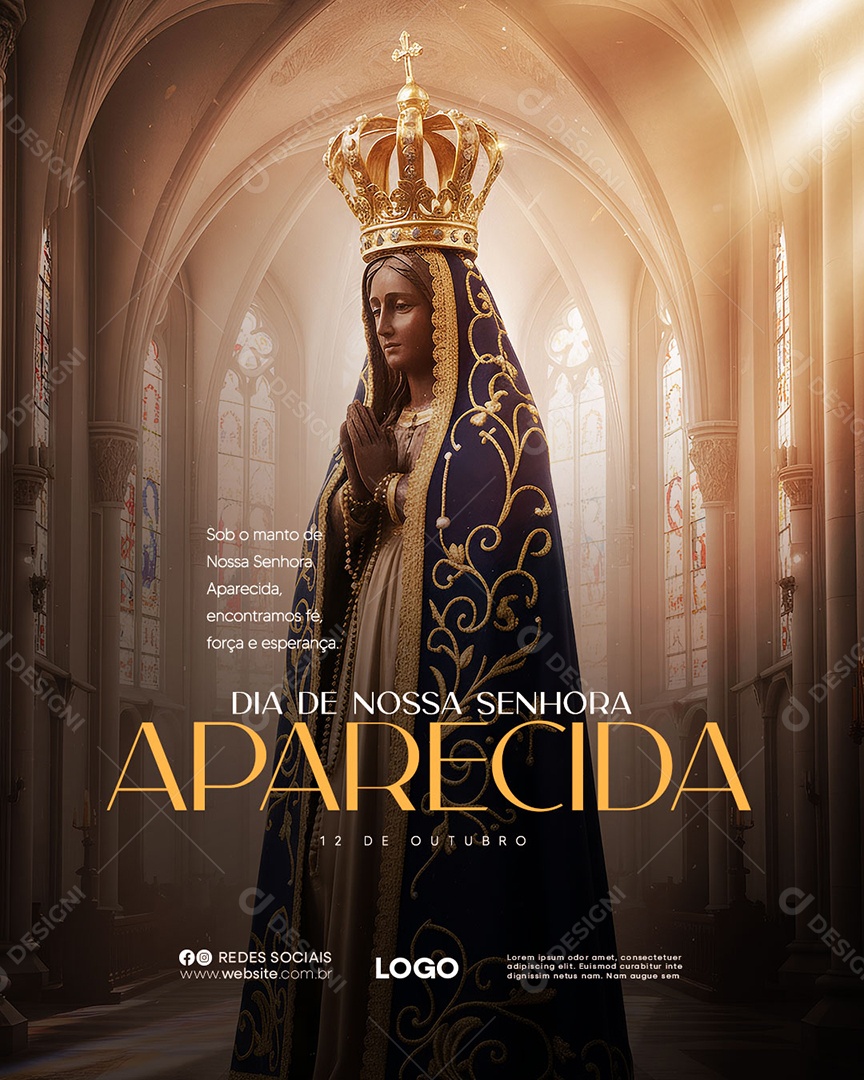 Dia de Nossa Senhora Aparecida 12 de Outubro Social Media PSD Editável