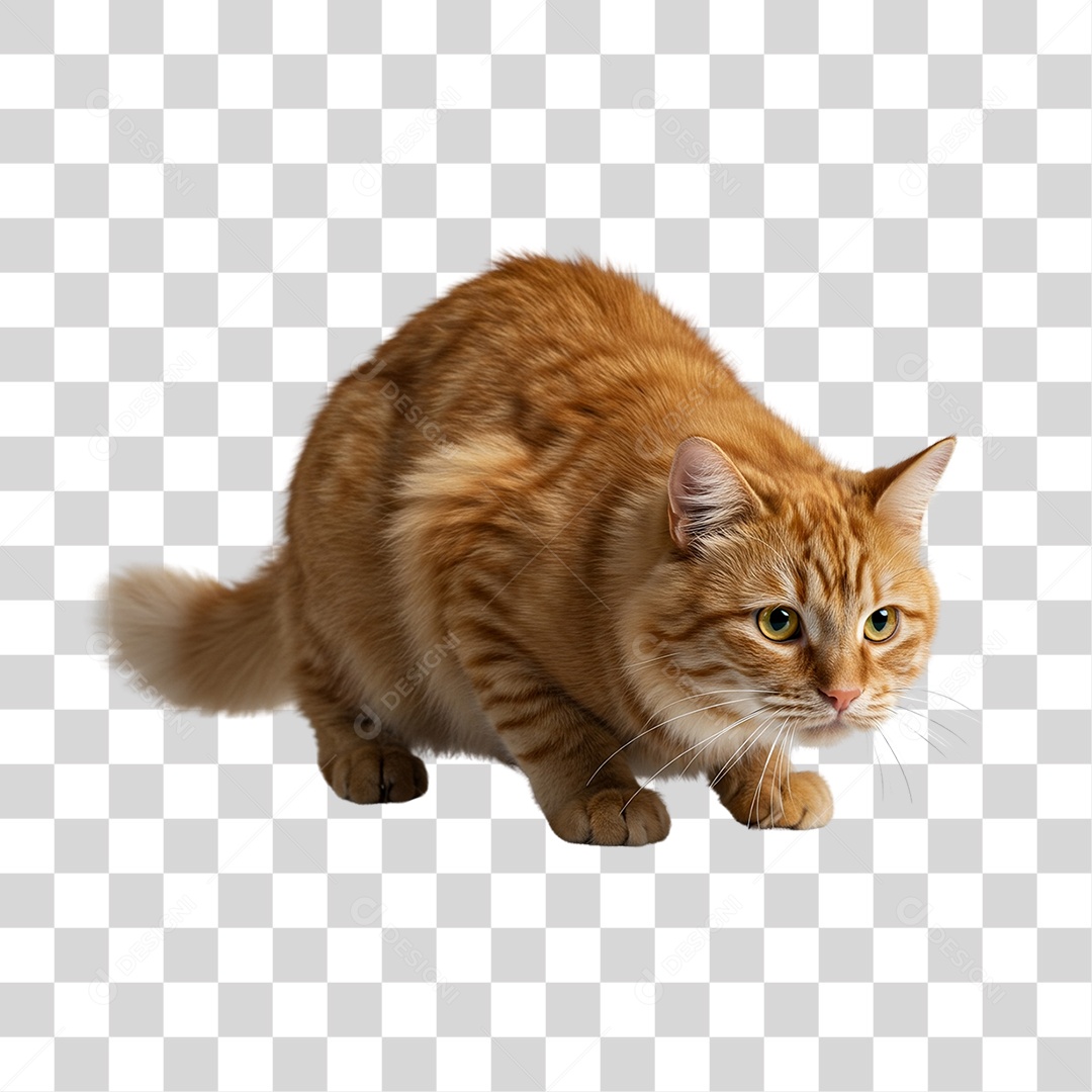 Gato Amarelo Animal Pet PNG Transparente