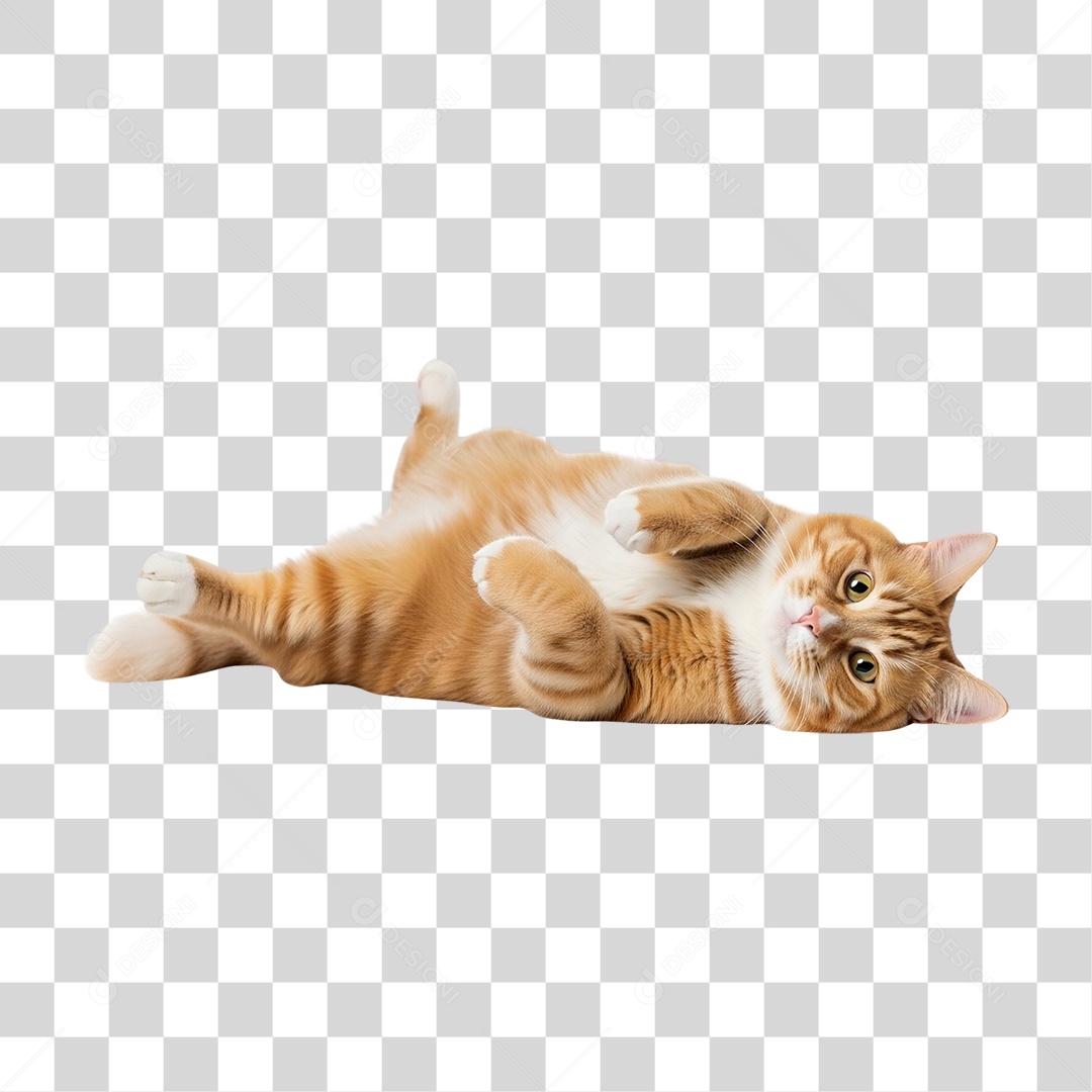 Gato Amarelo Animal Pet PNG Transparente