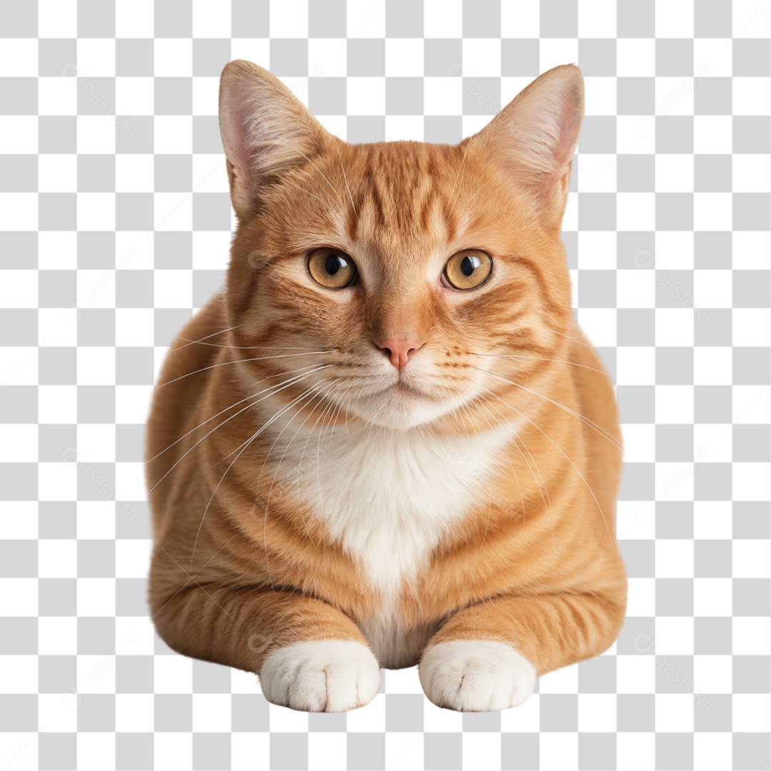 Gato Amarelo Animal Pet PNG Transparente