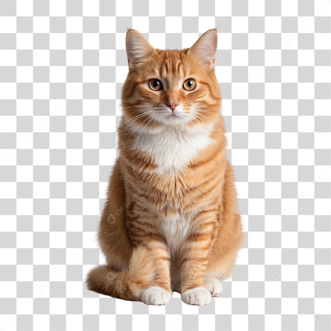 Gato Amarelo Animal Pet PNG Transparente