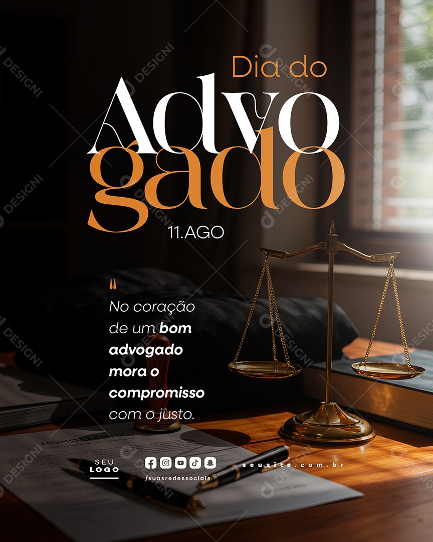 Dia do Advogado 11 de Agosto Social Media PSD Editável