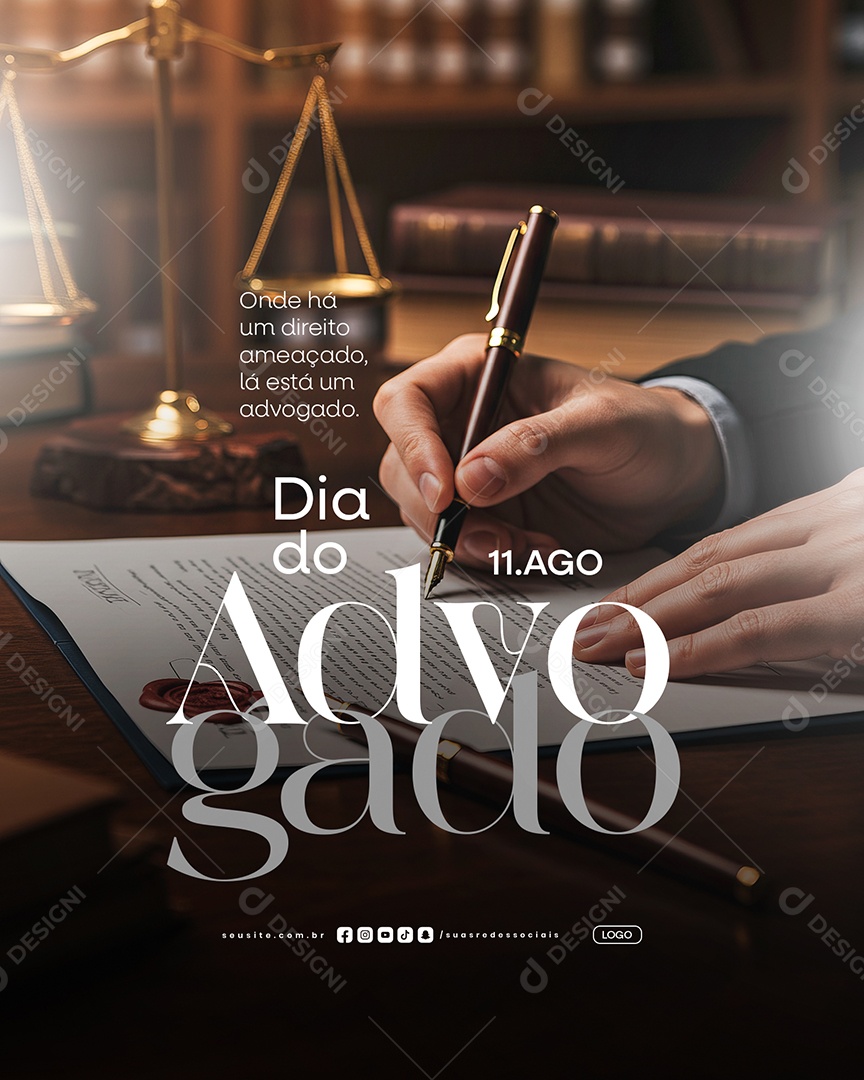 Dia do Advogado 11 de Agosto Social Media PSD Editável