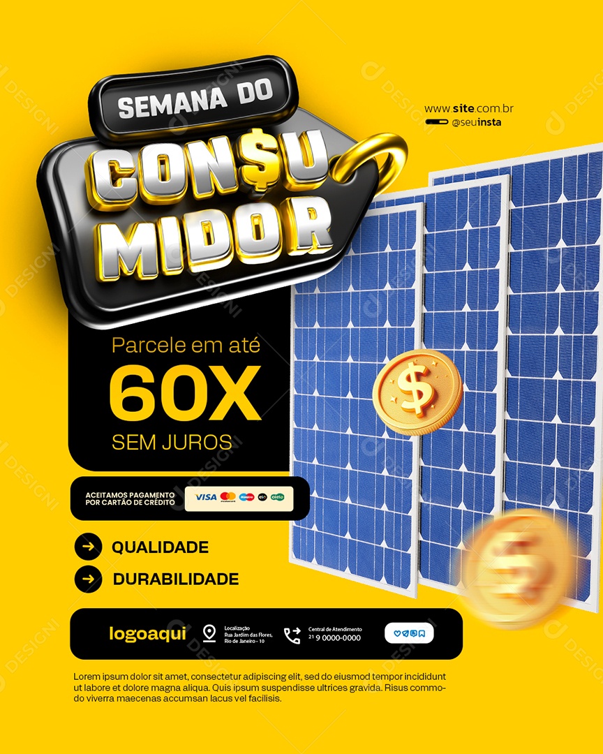 Energia Solar Semana do Consumidor Parcele Social Media PSD Editável