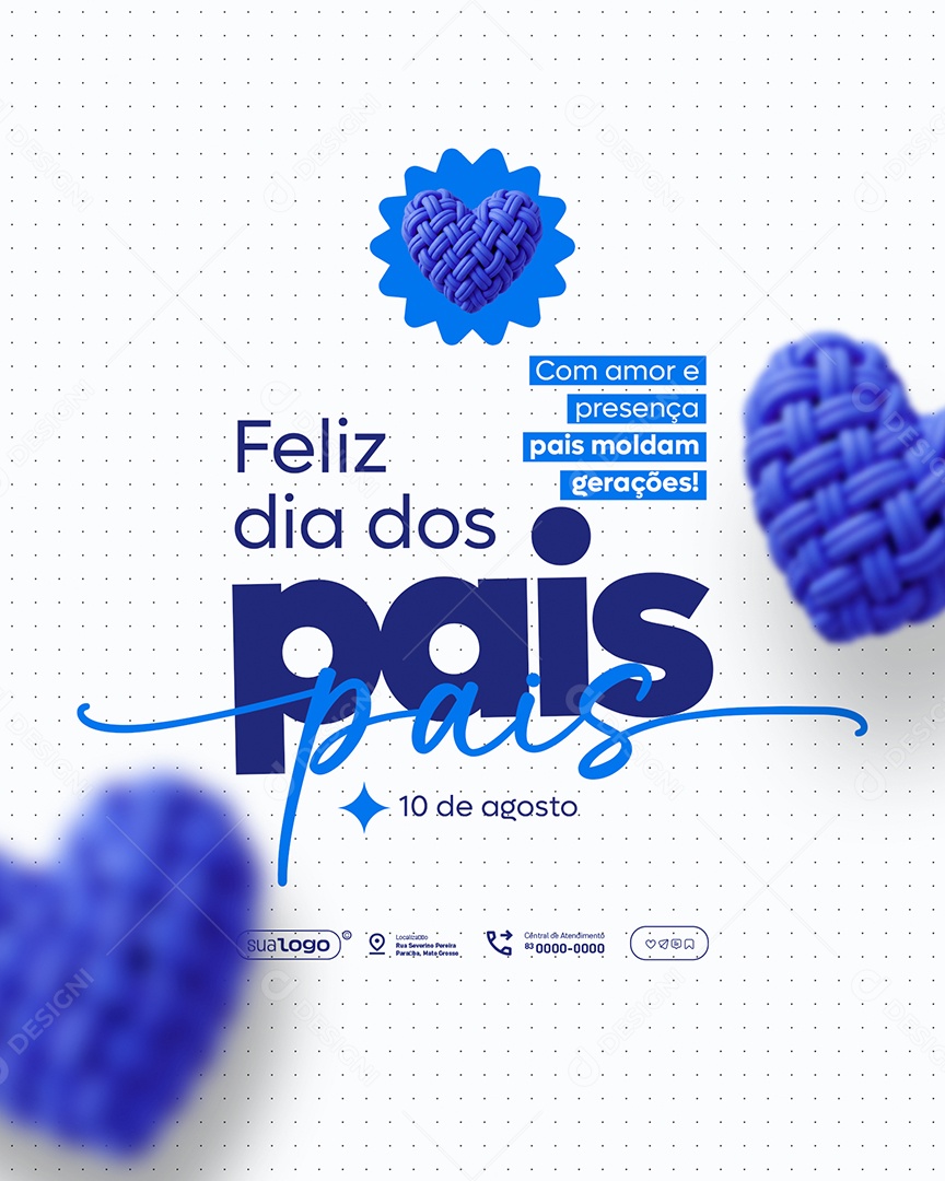 Feliz Dia dos Pais 10 de Agosto Social Media PSD Editável