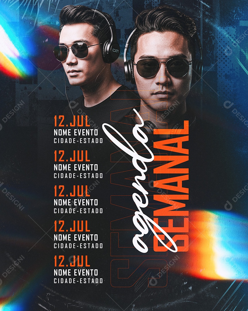 Feed Flyer 12 de Julho Próximos Shows Feed Social Media PSD Editável