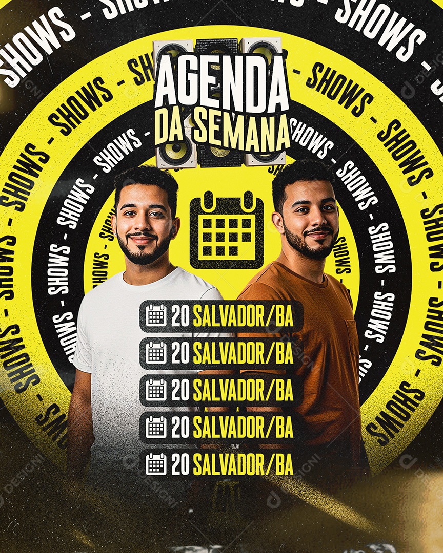 Feed Flyer Agenda da Semana Feed Social Media PSD Editável