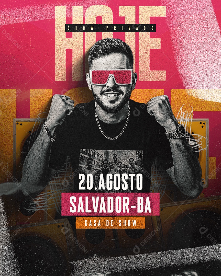 Feed Flyer Agenda Hoje Feed Casa de Show Social Media PSD Editável