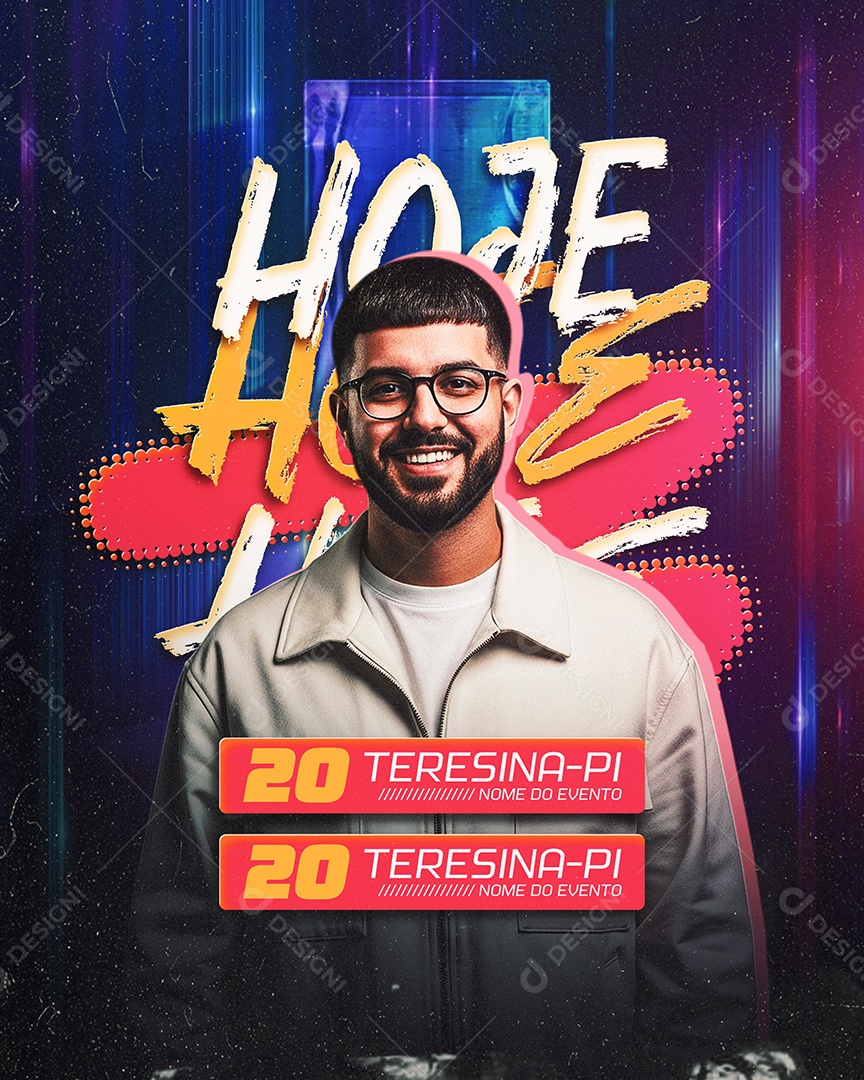 Feed Flyer Agenda Hoje Teresina PI Feed Social Media PSD Editável