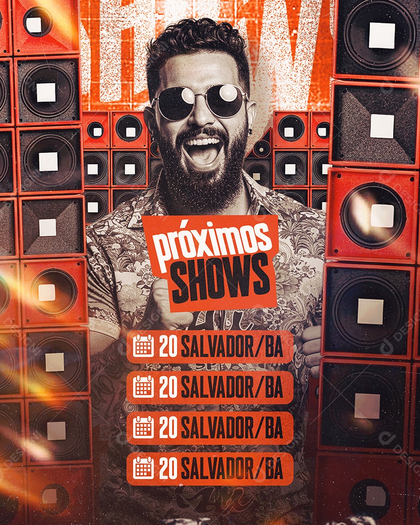 Feed Flyer Agenda Próximos Shows Salvador Feed Social Media PSD Editável