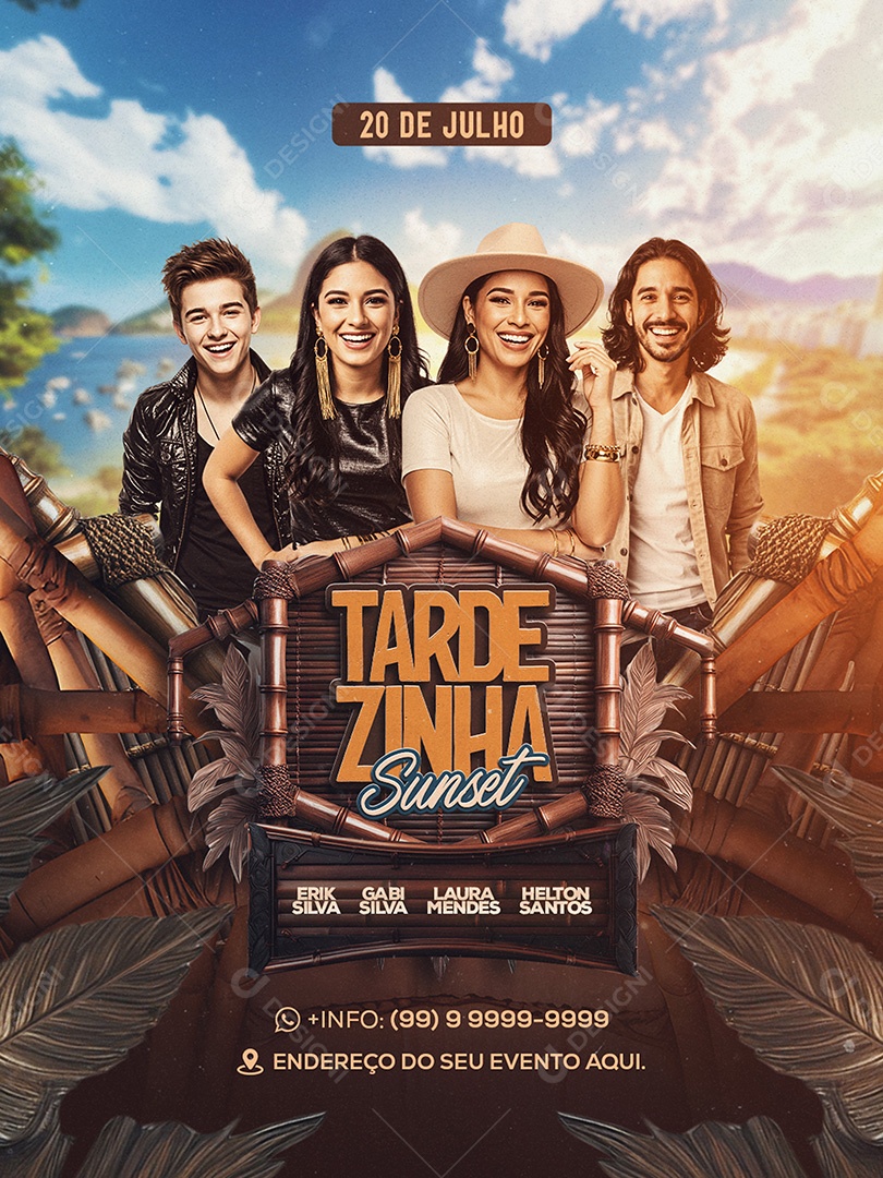 Feed Flyer Tardezinha Sunset Feed Social Media PSD Editavel