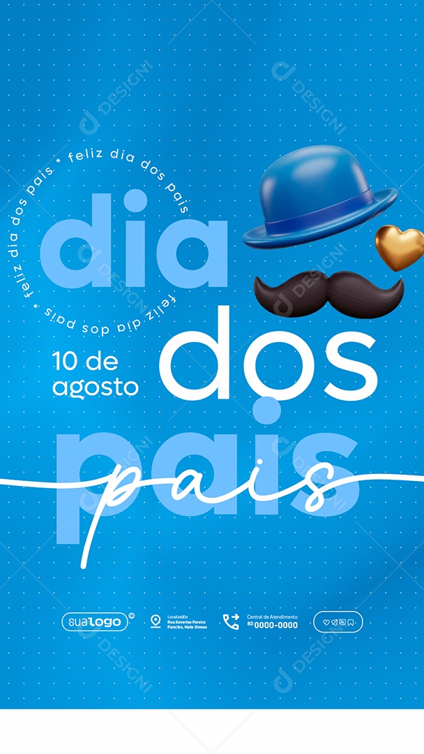 Story Feliz Dia dos Pais 10 de Agosto Social Media PSD Editável