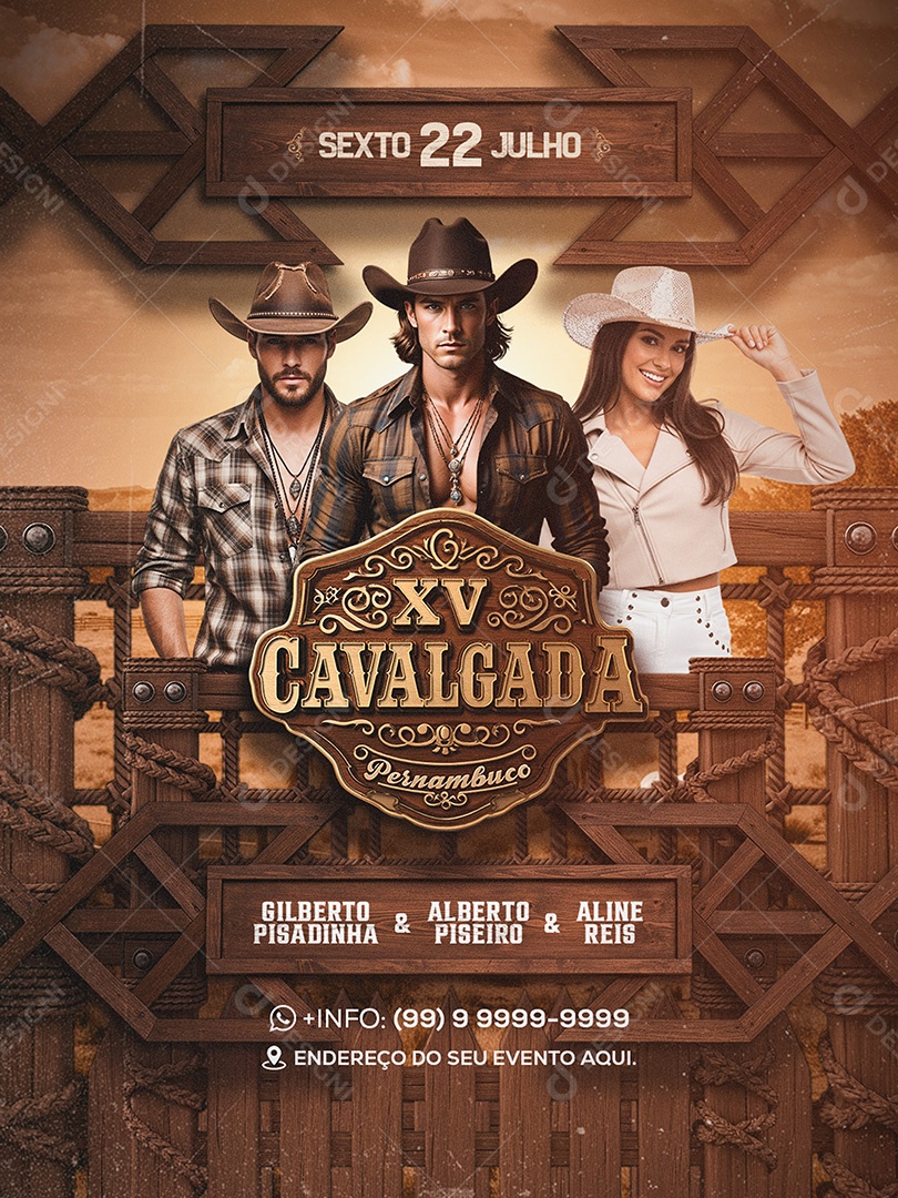 Feed Flyer XV Cavalgada Pernambuco Feed Social Media PSD Editavel