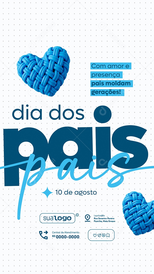 Story Feliz Dia dos Pais 10 de Agosto Social Media PSD Editável