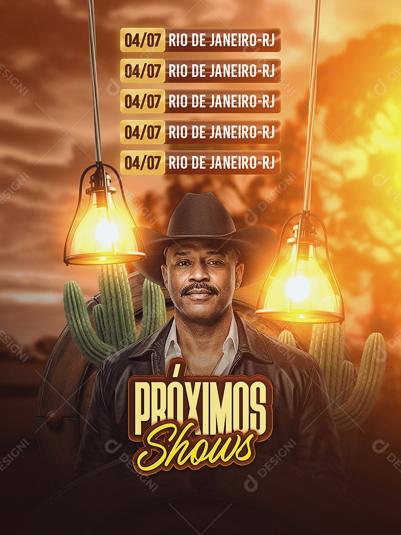 Flyer Próximos Shows Feed Social Media PSD Editavel