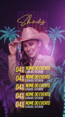 Flyer Shows Story Social Media PSD Editavel