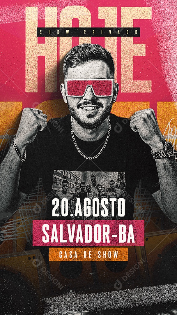 Story Flyer Agenda Hoje Feed Casa de Show Social Media PSD Editável