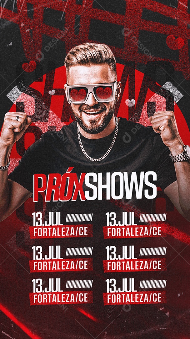 Story Flyer Agenda Próximos Shows Fortaleza CE Feed Social Media PSD Editável