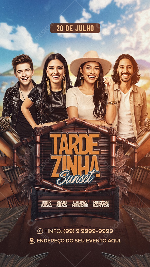 Story Flyer Tardezinha Sunset Feed Social Media PSD Editavel