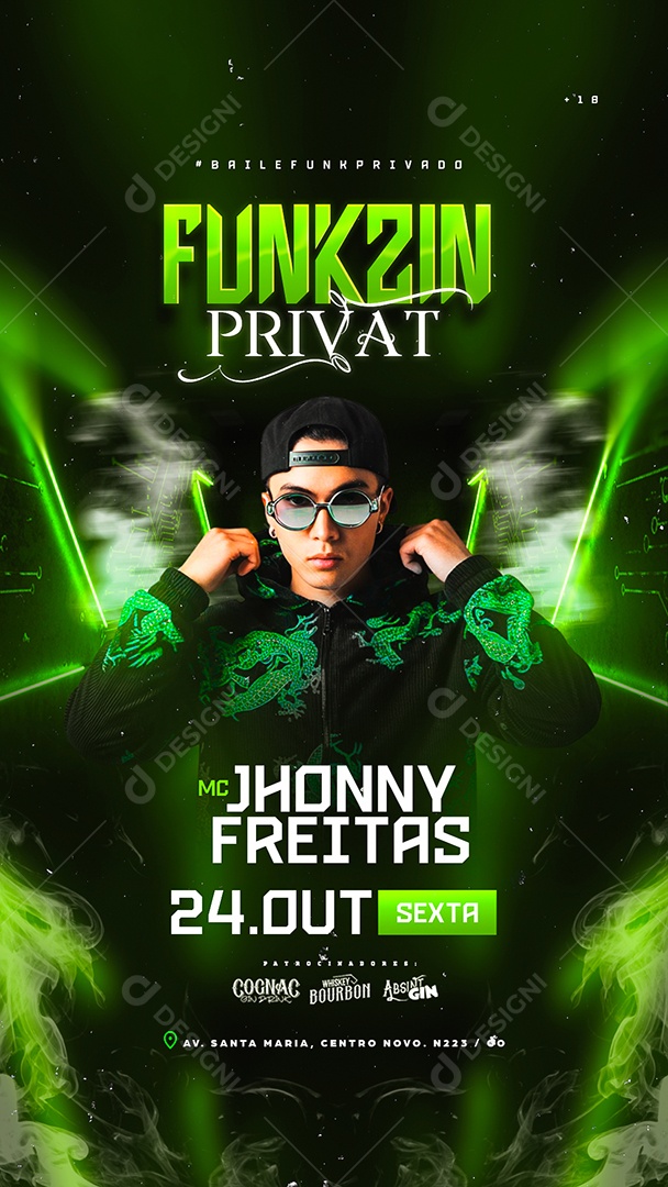 Story Flyer Funkzin Privat Social Media PSD Editável