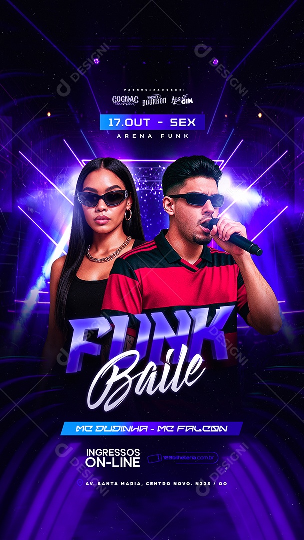 Story Flyer Baile Funk Arena Funk Social Media PSD Editável