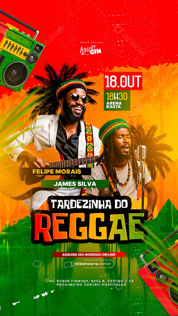 Story Flyer Próximos Shows Tardezinhha do Reggae Social Media PSD Editável