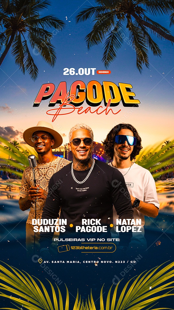 Story Flyer Pagode Beach Domingo Social Media PSD Editável