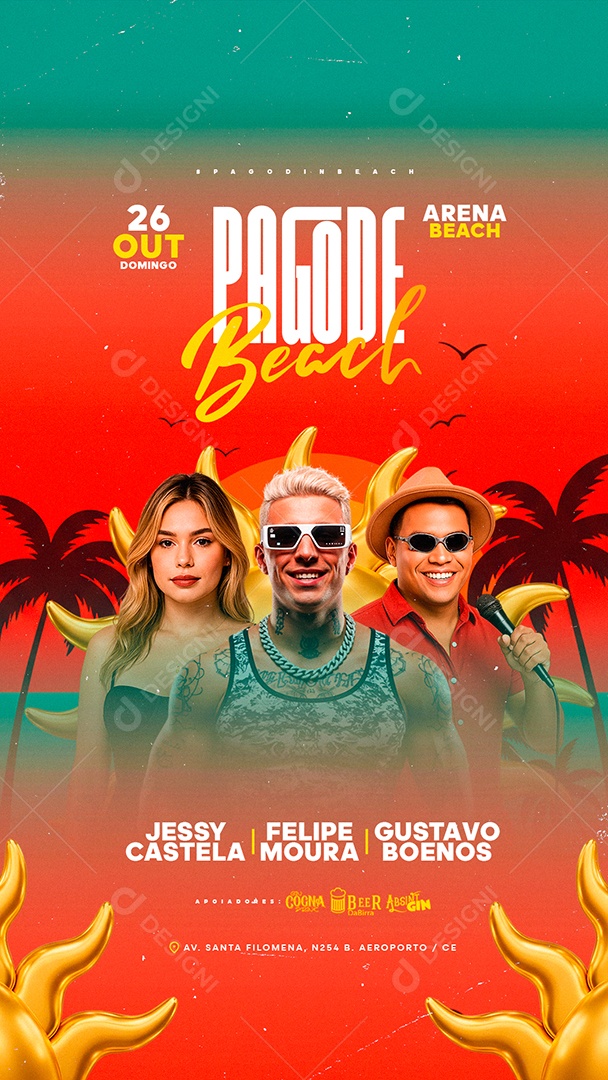 Story Flyer Pagode Beach Social Media PSD Editável