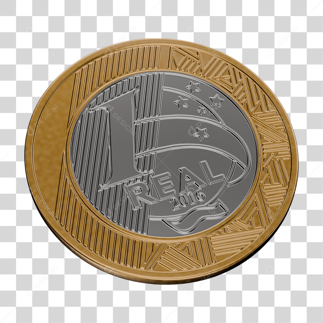 Moeda de 1 Real PNG Transparente