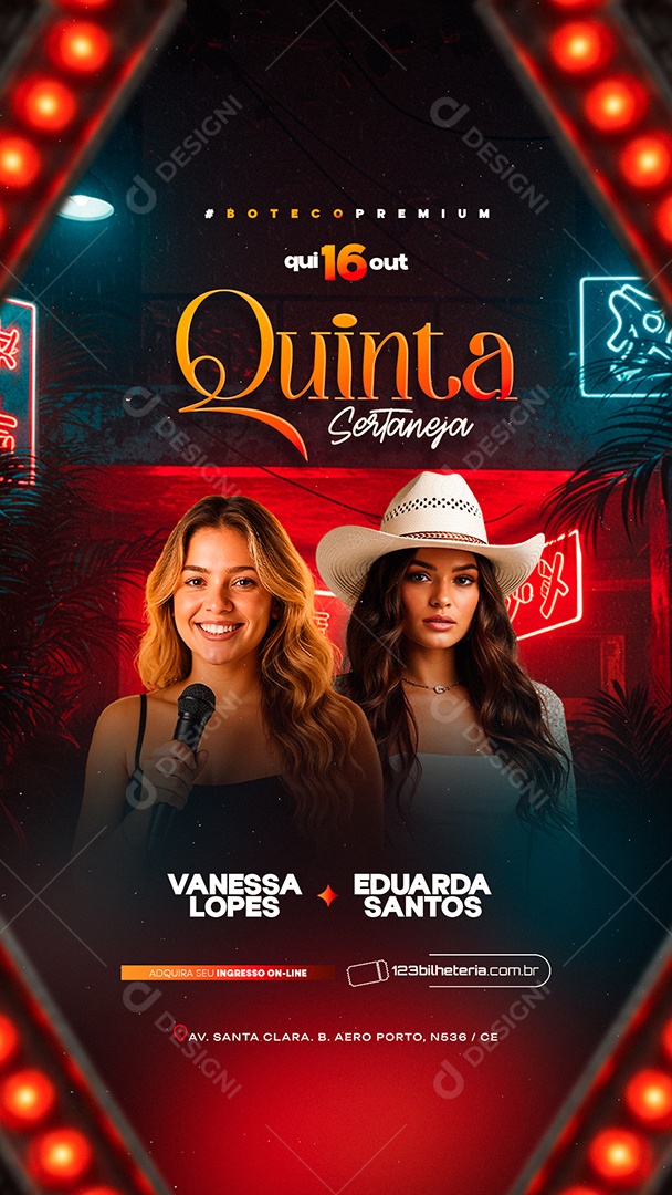 Story Flyer Quinta Sertaneja Boteco Premium Social Media PSD Editável