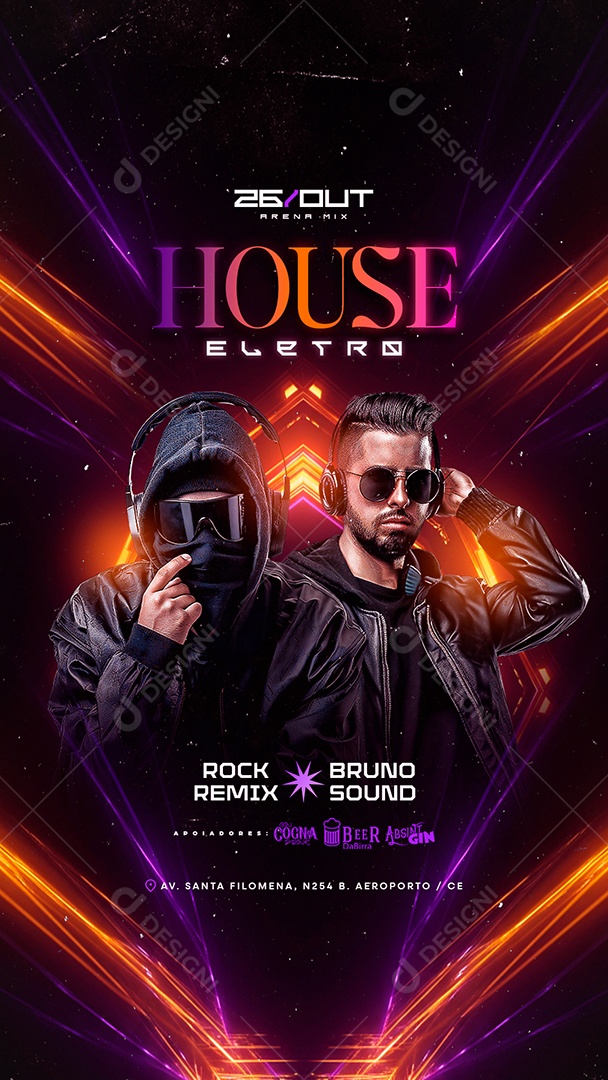 Story Flyer House Eletro Social Media PSD Editável