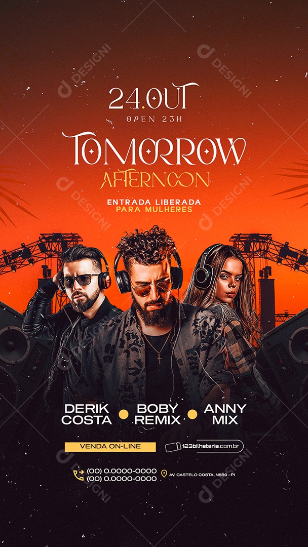 Story Flyer Festa dos DJS Tomorrou Afternoon Social Media PSD Editável