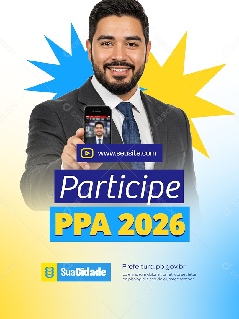 Prefeitura Sessão Participe PPA 2026 Social Media PSD Editável