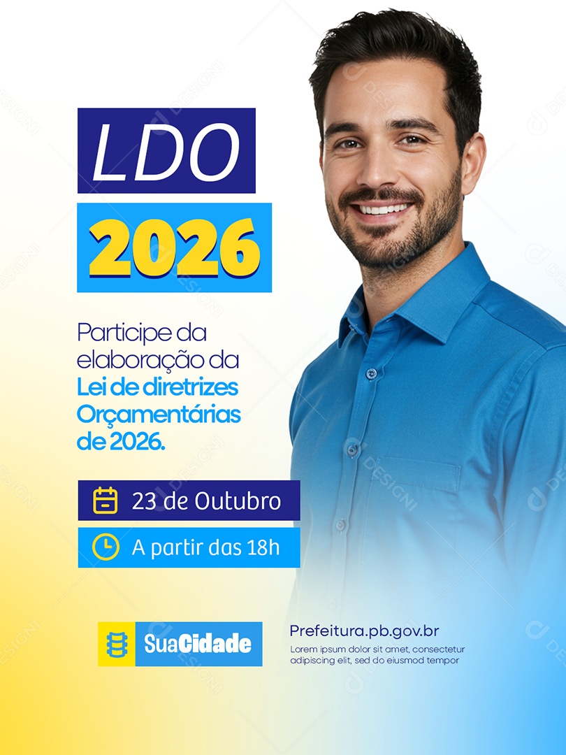 Prefeitura Sessão LDO 2026 Participe da Elaboração da Lei de Diretrizes Social Media PSD Editável