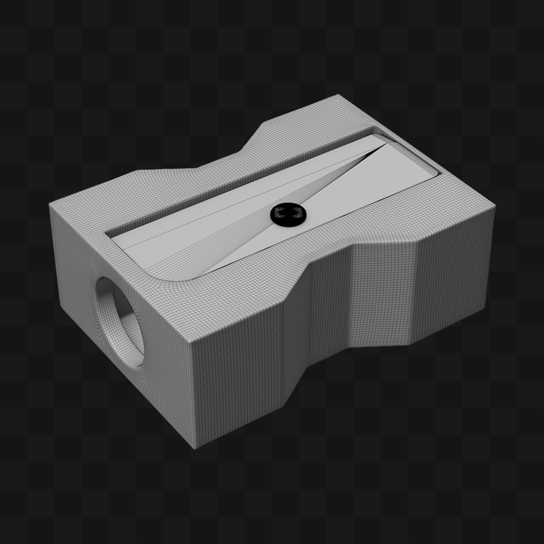 Apontador Cinza em Estilo Realista Modelo 3D