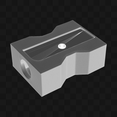 Apontador Cinza em Estilo Realista Modelo 3D