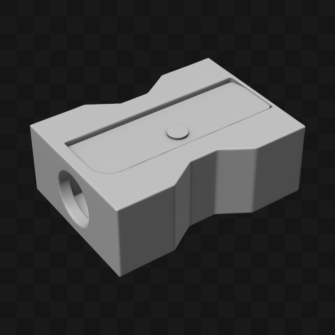 Apontador Cinza em Estilo Realista Modelo 3D