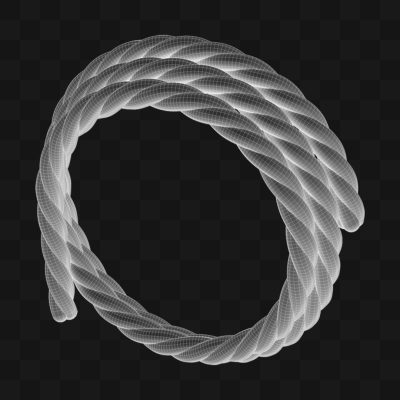 Corda Enrolada Cinza em Estilo Realista Modelo 3D