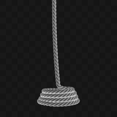 Corda Suspensa Cinza em Estilo Realista Modelo 3D