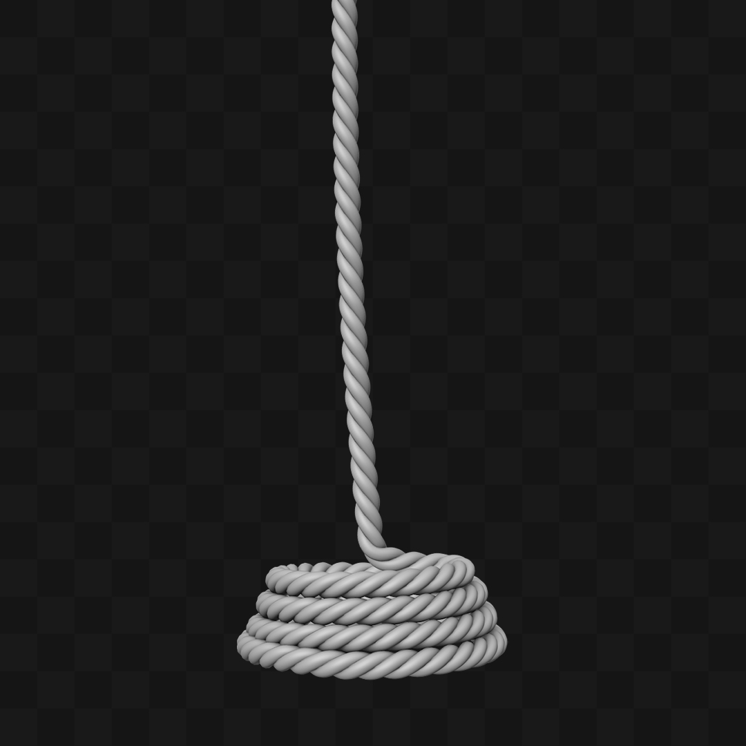 Corda Suspensa Cinza em Estilo Realista Modelo 3D