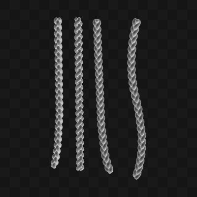 Conjunto de Cordas Cinza em Estilo Realista Modelo 3D