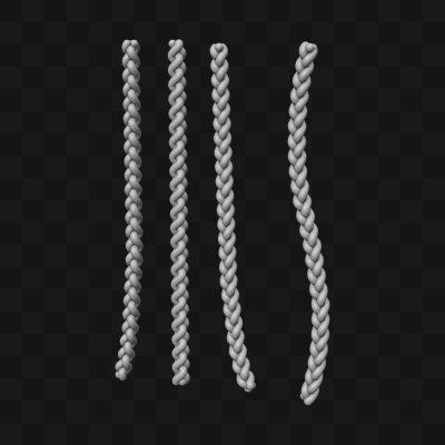 Conjunto de Cordas Cinza em Estilo Realista Modelo 3D