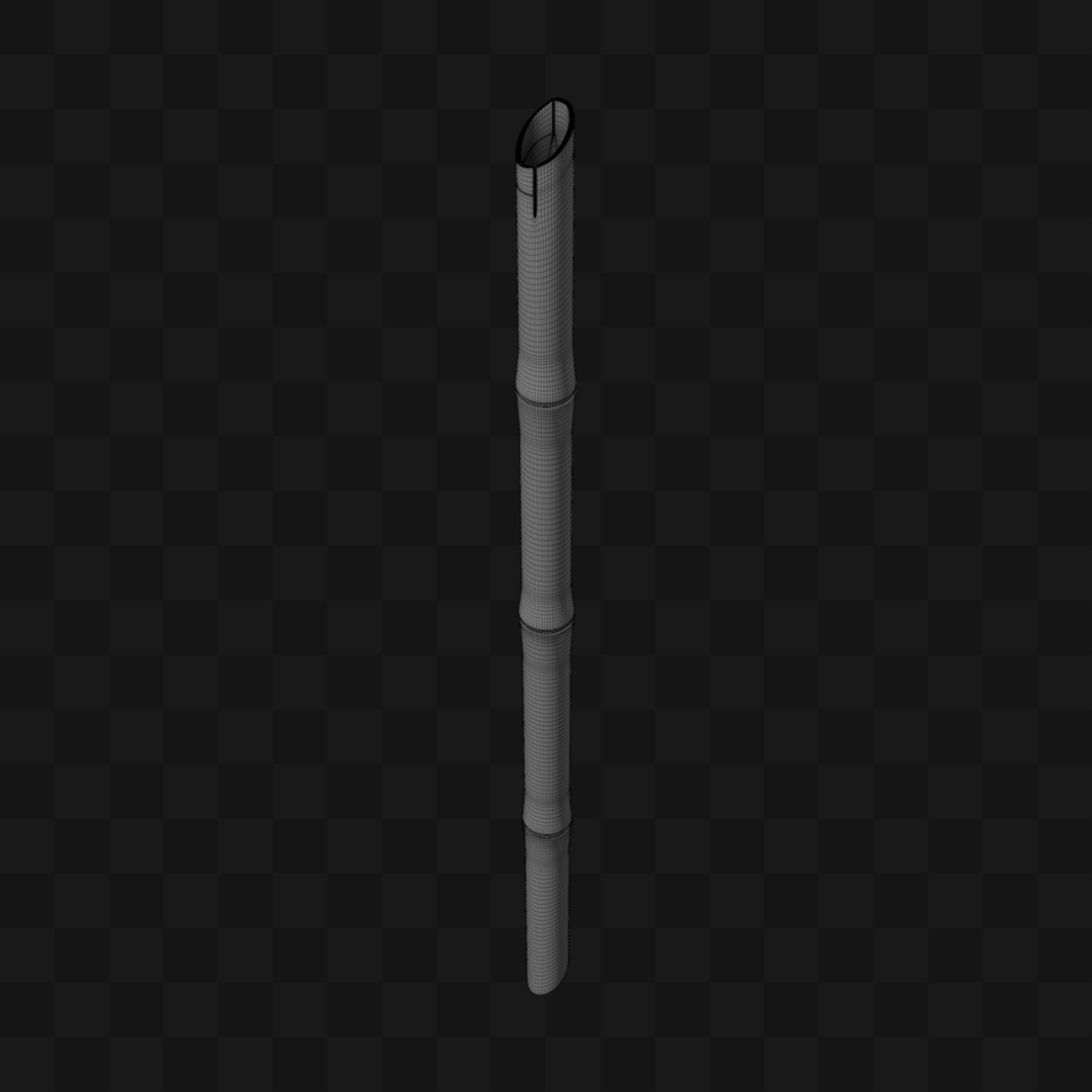 Haste de Bambu Cinza em Estilo Realista Modelo 3D