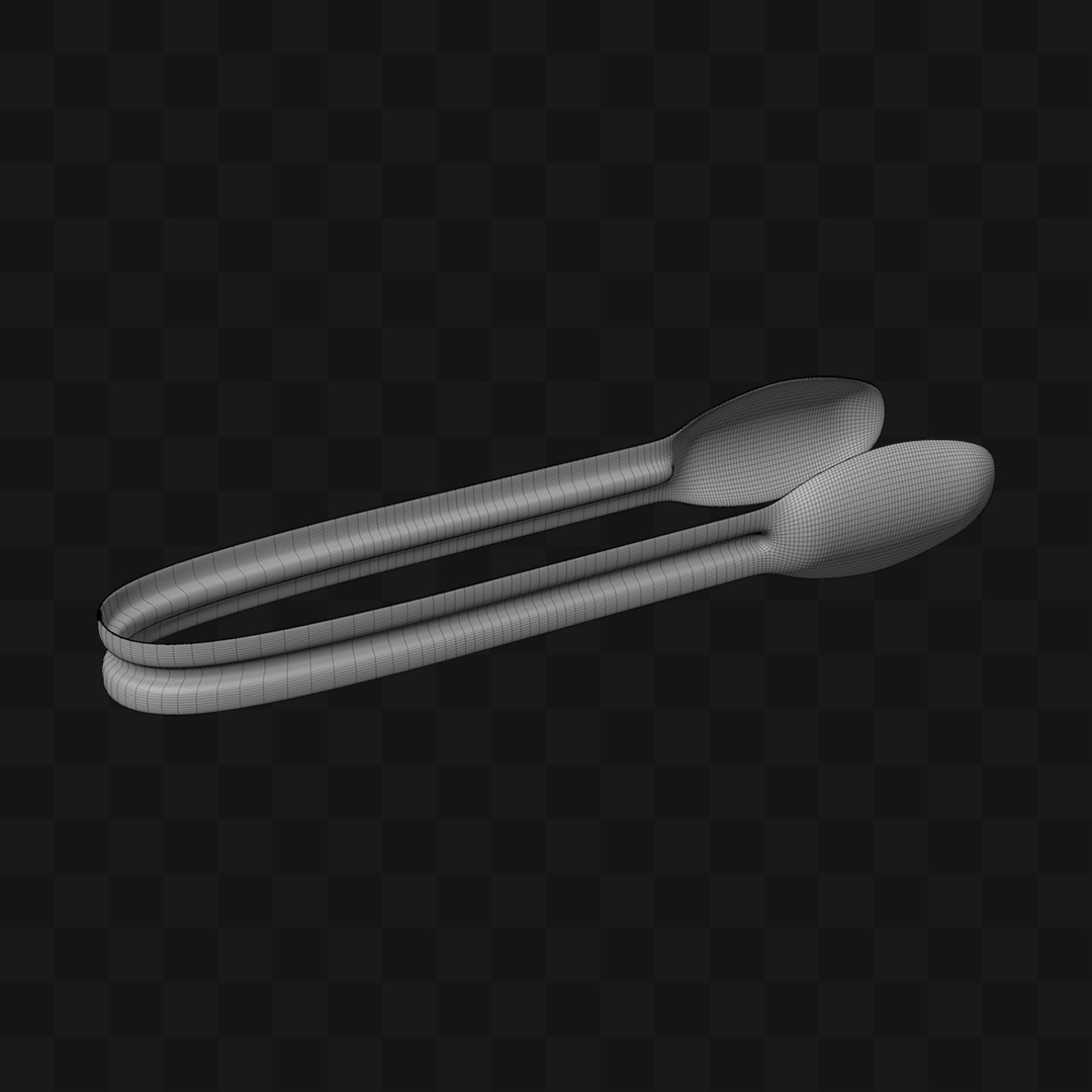 Pegador Curvo Cinza em Estilo Realista Modelo 3D