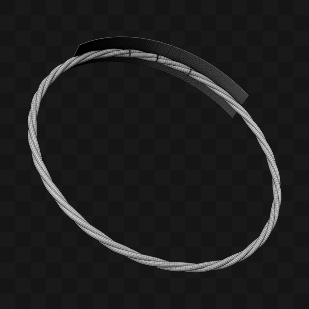 Bracelete Fino Cinza em Estilo Realista Modelo 3D