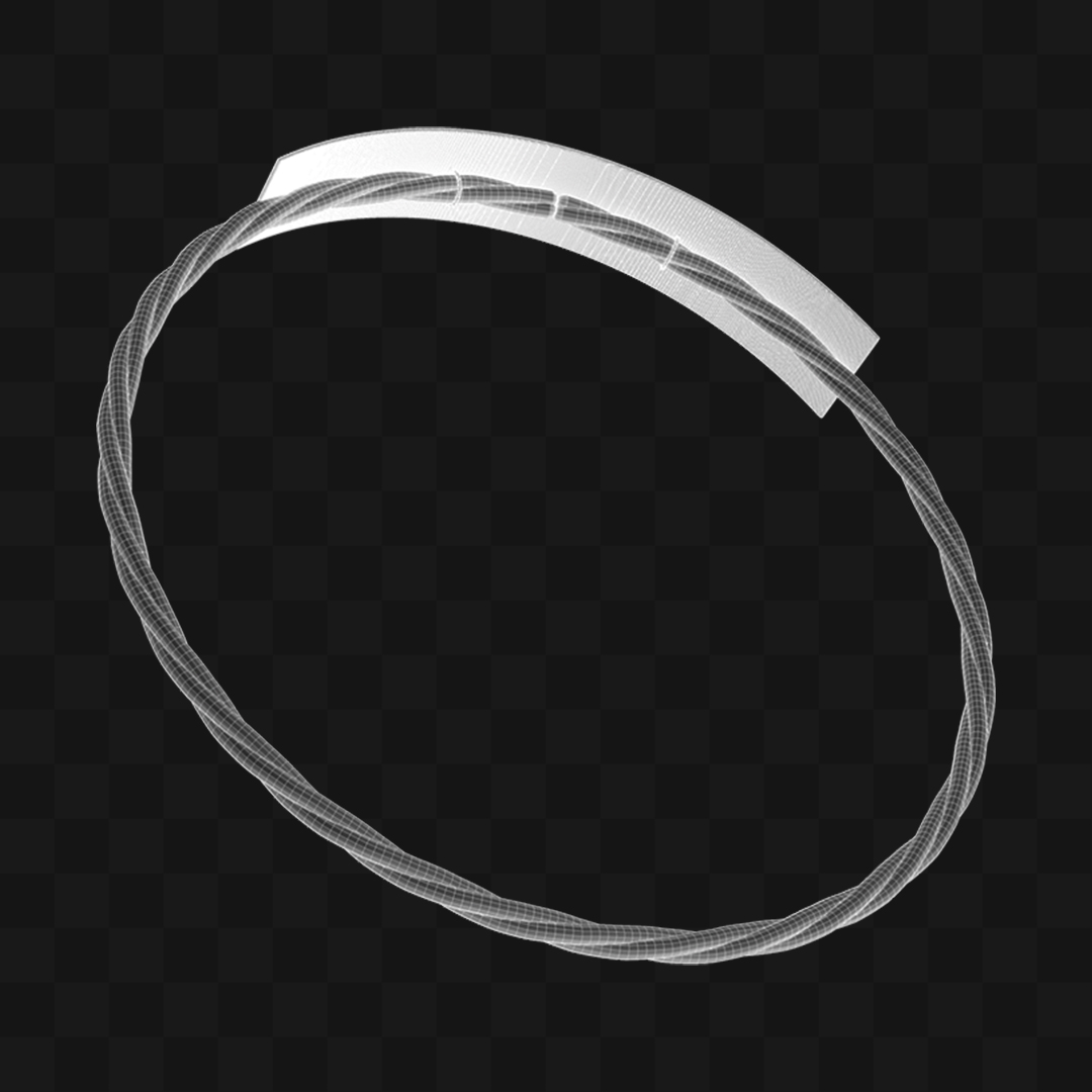 Bracelete Fino Cinza em Estilo Realista Modelo 3D