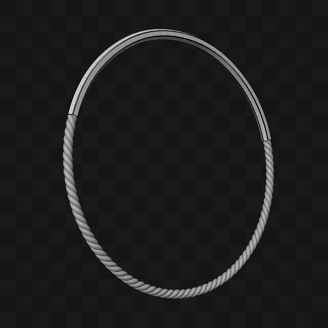 Argola Cinza em Estilo Realista Modelo 3D