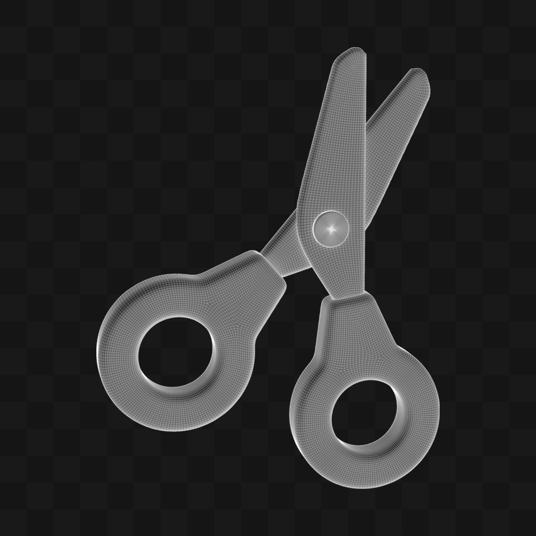 Tesoura Cinza em Estilo Realista Modelo 3D