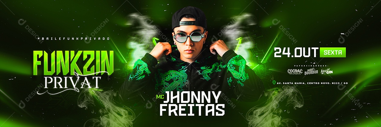 Carrossel Flyer Próximos Shows Funkzin Privat Social Media PSD Editável