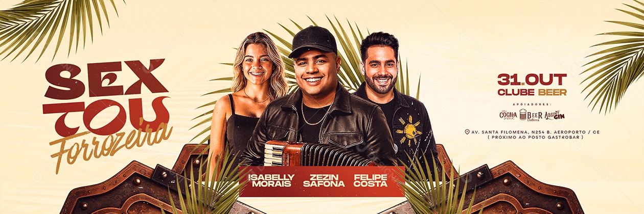 Carrossel Flyer Próximos Shows Sextou Forrozeira Social Media PSD Editável